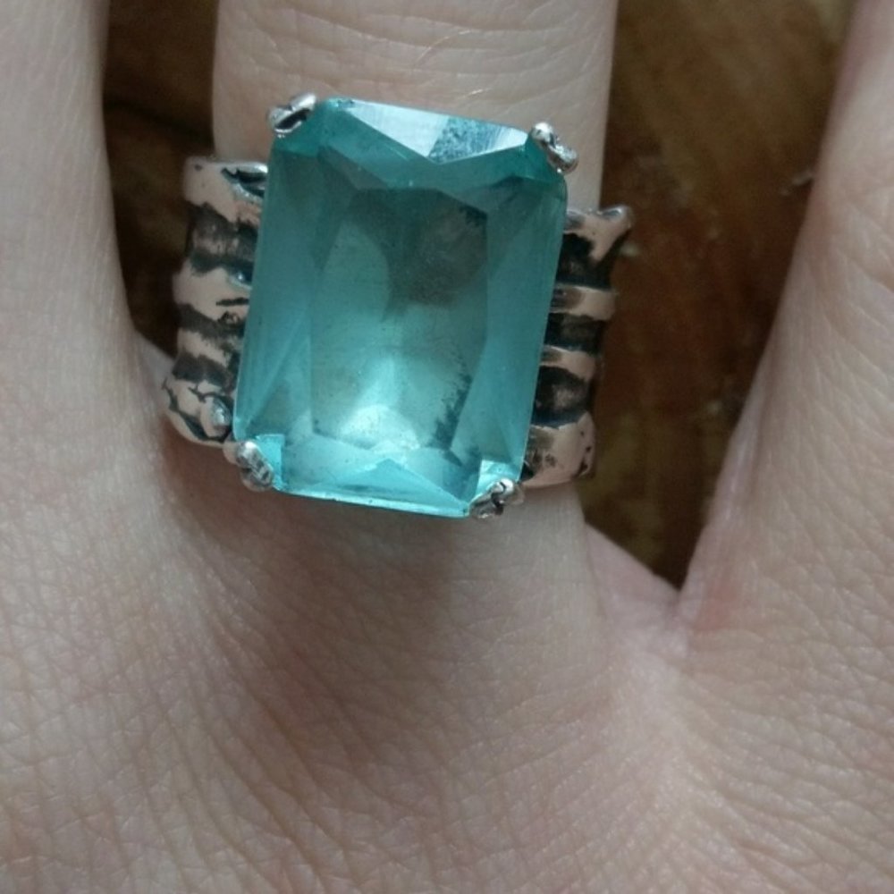 Silpada Silver Ring with Blue Stone